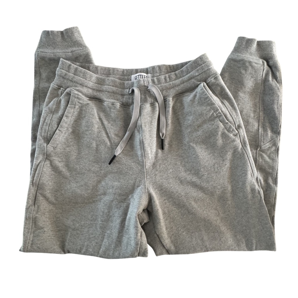 Gettees Gray Lounge Set Sweatshirt Joggers Supima Cotton Made in USA Women S - Picture 3 of 7